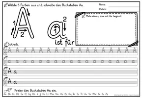 Προεπισκόπηση - Φύλλα εργασίας - Alphabet Schreibheft Buchstabeneinführung Schreiblehrgang (Grundschrift) | Γερμανικά - Σελίδα 1