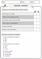 Vorschau - Arbeitsblätter - Michael Jackson Arbeitsblätter mit Fragen + Lösungen Leseverstehen und Wortschatz - Seite 2