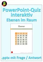 Vorschau - Aufgabenkarten - Quiz: Vektorrechnung - Ebenen im Raum - Deckblatt