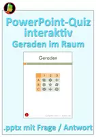Vorschau - Aufgabenkarten - Quiz: Vektorrechnung - Geraden im Raum - Deckblatt