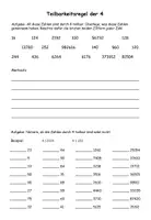 Vorschau - Arbeitsblätter - Arbeitsblatt Teilbarkeitsregel der 4 - Seite 1