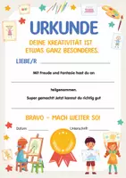 Vorschau - Poster - Teilnehmerurkunde. Urkunde für Kinder. Urkunde Teilnehmer. Zeugnis Zertifikat. Teilnahme an kreativen Projekten, Bastelnprojekten, Kunstwettbewerben. Auszeichnung für kreative Leistungen in der Grundschule - Seite 2