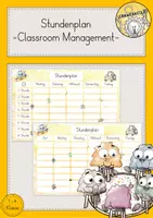 Vorschau - Mal- und Bastelvorlagen - Stundenplan Classroom Management Knuffies - Deckblatt