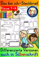 Vorschau - Arbeitsblätter - DAS BIN ICH Steckbrief differenziert Klasse 1-6 - Deckblatt