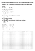 Vorschau - Arbeitsblätter - Arbeitsblatt Gleichsetzungsverfahren (lineare Funktionen) - Deckblatt