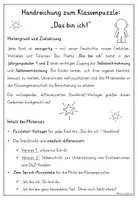 Vorschau - Arbeitsblätter - Steckbrief "Das bin ich" Klasse 1 und 2 / Klassenpuzzle - Seite 1