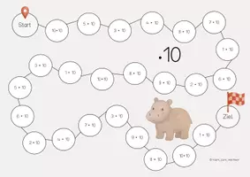 Vorschau - Stationenlernen - Einmaleins Brettspiel (10er-Reihe) - Seite 1