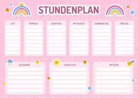 Vorschau - Lehrpläne/Lehrermaterial - Stundenplan für Kinder – Vorlage zum Schulanfang. Ideal als Einschulungsgeschenk. Motiviert in den Schulalltag. - Seite 1