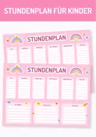 Vorschau - Lehrpläne/Lehrermaterial - Stundenplan für Kinder – Vorlage zum Schulanfang. Ideal als Einschulungsgeschenk. Motiviert in den Schulalltag. - Deckblatt