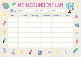 Vorschau - Lehrpläne/Lehrermaterial - Stundenplan - Vorlage für Kinder. Erster Schultag. Geschenk zur Einschulung. - Seite 2