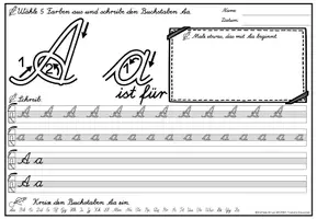 Vorschau - Arbeitsblätter - Alphabet Schreibheft Buchstabeneinführung Schreiblehrgang (Lateinische Ausgangsschrift) - Seite 1
