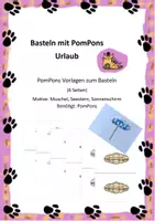 Vorschau - Mal- und Bastelvorlagen - Basteln mit PomPons Urlaub - Deckblatt