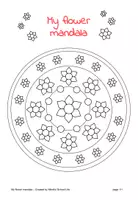 Vorschau - Mal- und Bastelvorlagen - Ausmalbild Englisch: My flower mandala - free colouring picture - Deckblatt