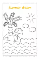 Vorschau - Mal- und Bastelvorlagen - Ausmalbilder Englisch: 10 summer colouring pictures - Seite 1