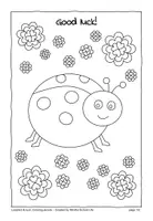 Vorschau - Mal- und Bastelvorlagen - Ausmalbild Englisch: Ladybird & luck: Free colouring picture "Good luck" (kostenlos) - Seite 1