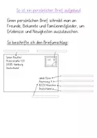 Vorschau - Präsentationen/Tafelbilder - Aufbau persönlicher Brief, Tafelmaterial und Hefteinträge - Seite 1