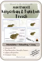 Vorschau - Arbeitsblätter - AB Körperbau u. Funktionen des Froschs - Deckblatt