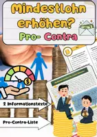 Vorschau - Arbeitsblätter - Mindestlohn erhöhen? Pro- Contra Diskussion - Deckblatt