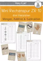 Vorschau - Arbeitsblätter - Mini Rechenspur im ZR 10 (Mengen/Plus/Minus) Kl. 1 - Deckblatt