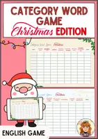 Vorschau - Spiele - Category Word Game: CHRISTMAS / EFL ESL Vocabulary Game (Stadt, Land, Fluss) - Deckblatt