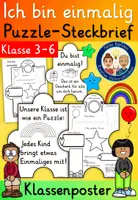 Vorschau - Arbeitsblätter - Ich bin einmalig Steckbrief Puzzle Klasse 3-6 / Religion - Deckblatt