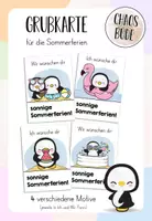 Vorschau - Anderer Materialtyp - Sommerferien Grußkarte für deine Pinguinklasse (Feriengruß) - Deckblatt