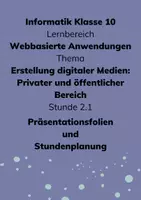 Vorschau - Arbeitsblätter - Informatik 10 - Privater und öffentlicher Bereich - Deckblatt