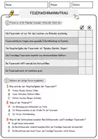 Vorschau - Arbeitsblätter - Feuerwehrmann frau Arbeitsblätter mit Fragen Lesetraining mit Lösungen Lesetext - Seite 2