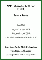 Vorschau - Arbeitsblätter - DDR - Gesellschaft und Politik (Escape Room) - Deckblatt