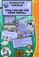 Vorschau - Spiele - Lesespur „König Korall und die Schatzsuche“ – Unterwasserabenteuer zum Leseverständnis mit Quiz - Deckblatt