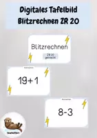 Vorschau - Präsentationen/Tafelbilder - Digitales Tafelbild - Blitzrechnen ZR 20 mit gemischten Aufgaben - Deckblatt