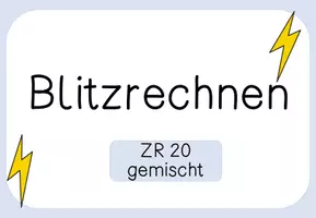 Vorschau - Präsentationen/Tafelbilder - Digitales Tafelbild - Blitzrechnen ZR 20 mit gemischten Aufgaben - Seite 1