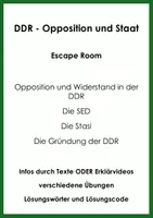 Vorschau - Arbeitsblätter - DDR - Opposition und Staat (Escape Room) - Deckblatt
