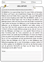 Vorschau - Arbeitsblätter - Müllabfuhr Arbeitsblätter mit Fragen + Lösungen Lesetraining Lesen - Seite 1