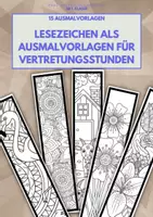 Vorschau - Mal- und Bastelvorlagen - 15 Lesezeichen im Mandala Style für Vertretungsstunden - Deckblatt