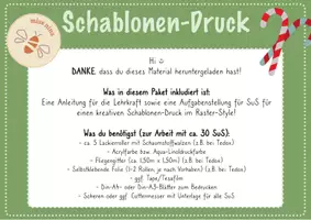 Vorschau - Unterrichtsreihen - Schablonen-Druck mit Fliegengitter | Weihnachts-Edition 🎄 - Seite 1