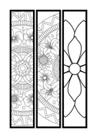 Vorschau - Arbeitsblätter - 18 Lesezeichen mit Blumen Mandala Muster (easy Vertretungsstunde) - Seite 1