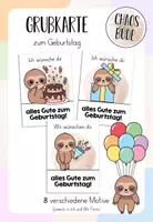 Vorschau - Anderer Materialtyp - Grußkarte zum Geburtstag (Faultierklasse) - Deckblatt