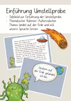 Vorschau - Präsentationen/Tafelbilder - Einführung Umstellprobe Satzglieder Klasse 3 - Deckblatt