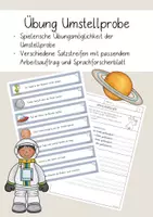 Vorschau - Arbeitsblätter - Satzstreifen zur Übung von Umstellprobe und Satzgliedern - Deckblatt
