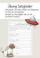 Vorschau - Arbeitsblätter - Arbeitsblatt zur Vertiefung der Satzglieder - Deckblatt