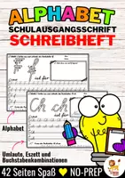 Vorschau - Arbeitsblätter - Alphabet Schreibheft Buchstabeneinführung Schreiblehrgang (Schulausgangsschrift) - Deckblatt