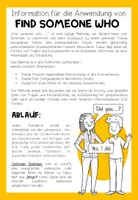 Vorschau - Arbeitsblätter - SUMMER HOLIDAYS - Find someone who ... (Bingo) - Seite 1