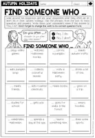 Vorschau - Arbeitsblätter - AUTUMN HOLIDAYS - Find someone who ... (Bingo) - Seite 3