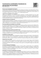 Aperçu - Feuilles d'exercices - Comment la numérisation transforme la géographie économique - Page 1