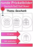 Vorschau - Mal- und Bastelvorlagen - runde Prickelbilder / Fensterbilder Thema Geschenke - Grundschule - Bastelvorlagen - Deckblatt