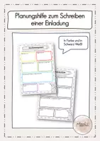 Vorschau - Arbeitsblätter - Planungshilfe zum Schreiben einer Einladung - Deckblatt