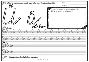 Προεπισκόπηση - Φύλλα εργασίας - Alphabet Schreibheft Buchstabeneinführung Schreiblehrgang (Vereinfachte Ausgangsschrift) | Γερμανικά - Σελίδα 3