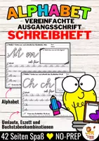 Προεπισκόπηση - Φύλλα εργασίας - Alphabet Schreibheft Buchstabeneinführung Schreiblehrgang (Vereinfachte Ausgangsschrift) | Γερμανικά - Εξώφυλλο