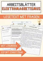 Vorschau - Arbeitsblätter - Elektromagnetismus Arbeitsblätter mit Fragen + Lösungen Technik AB - Deckblatt